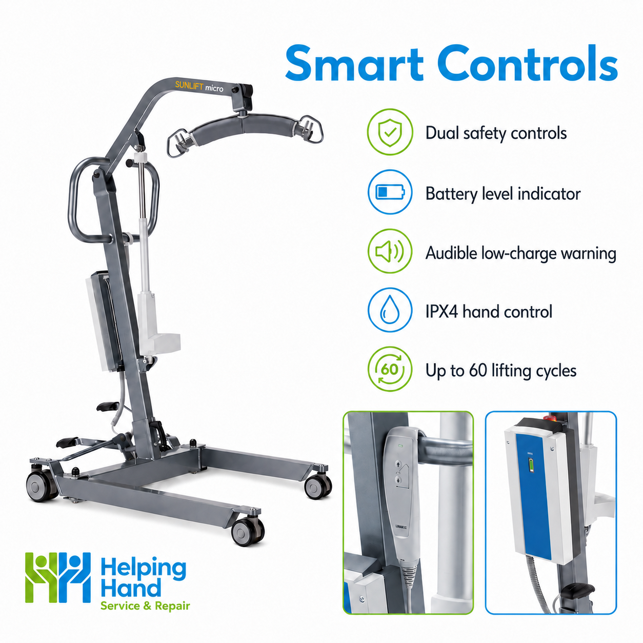 Micro Mobile Hoist | 130kg Patient Lift for Home Care Transfers Aid