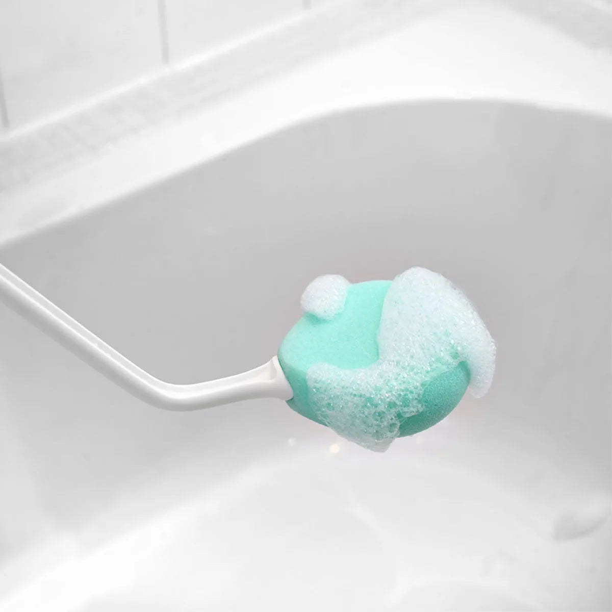 A bath sponge with soap on it