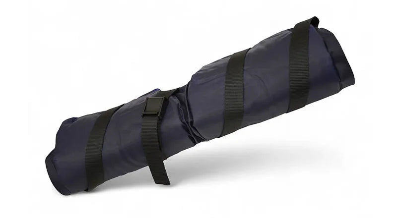 JAY EquaZone Air wheelchair cushion deflated and rolled up compactly.