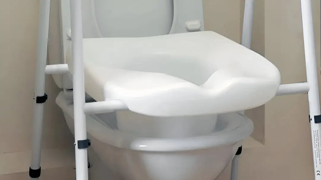 Height Adjustable Toilet Frame With Seat.