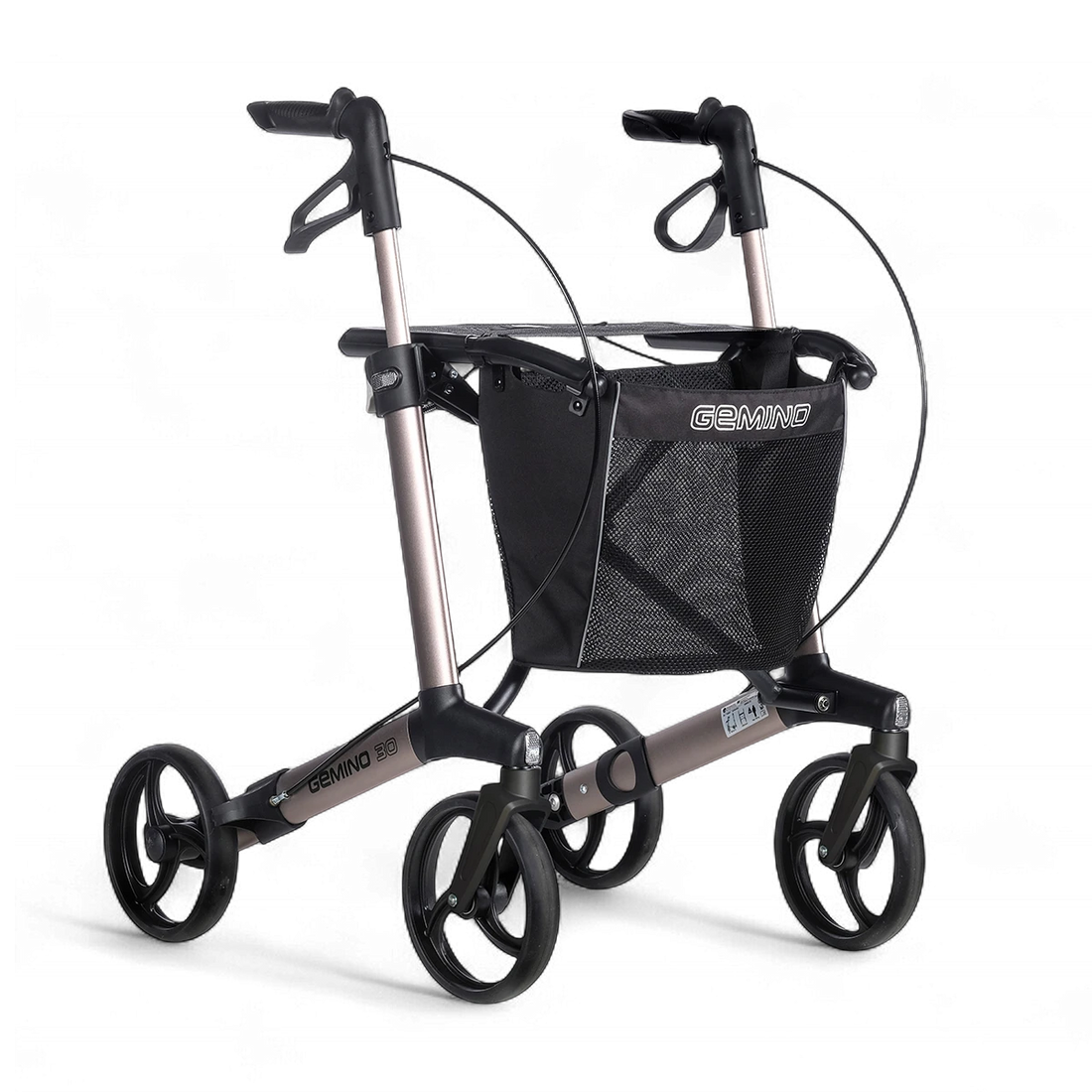 Gemino 30 rollator in silver grey with bag
