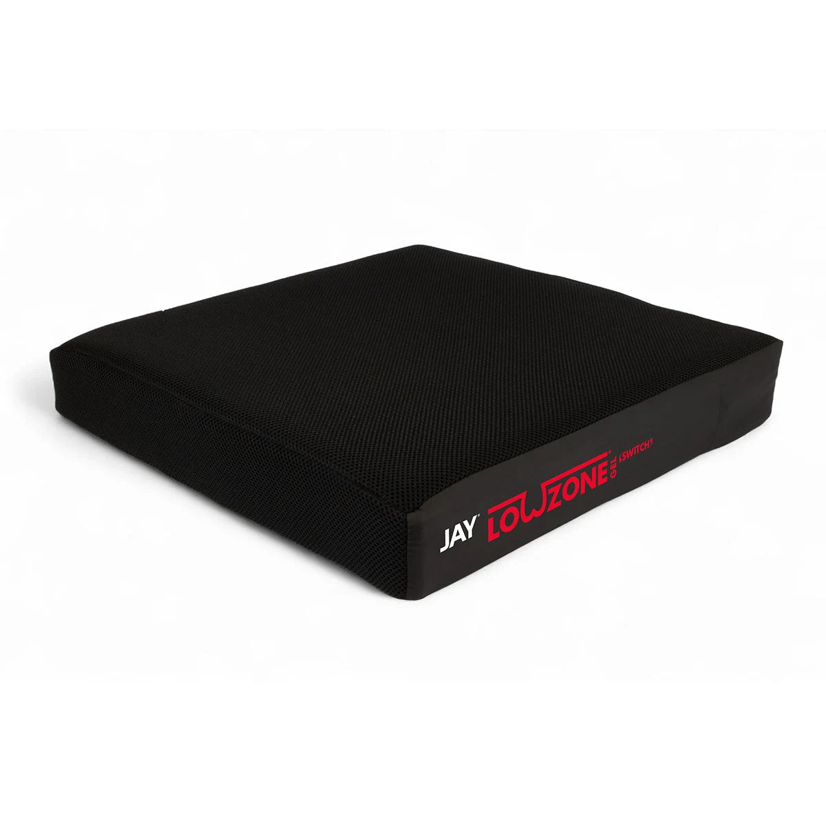 JAY LowZone Switch Gel Wheelchair cushion on white background.