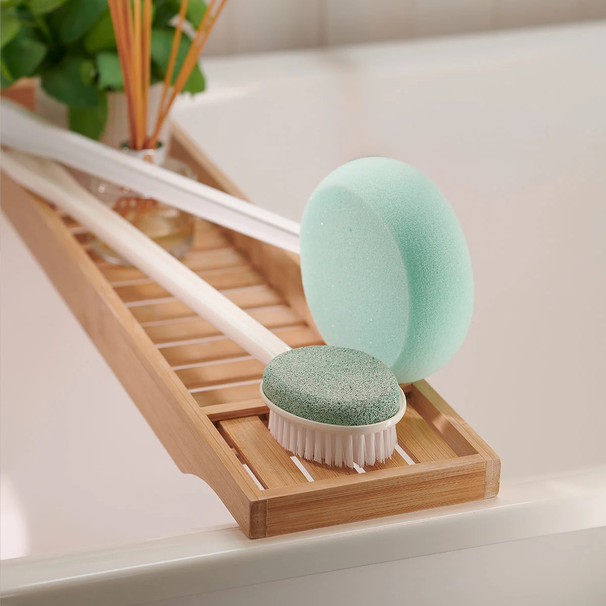 Long Handled Pampering Sponges for baths and showers.