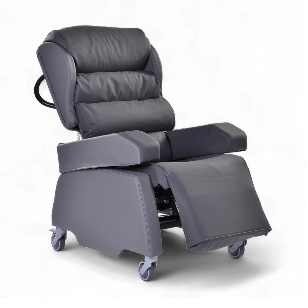 Gray recliner chair on a white background