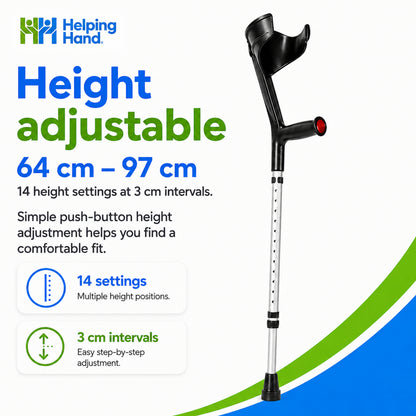 Folding Adjustable Open Cuff Coloured Crutch