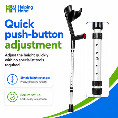 Folding Adjustable Open Cuff Coloured Crutch