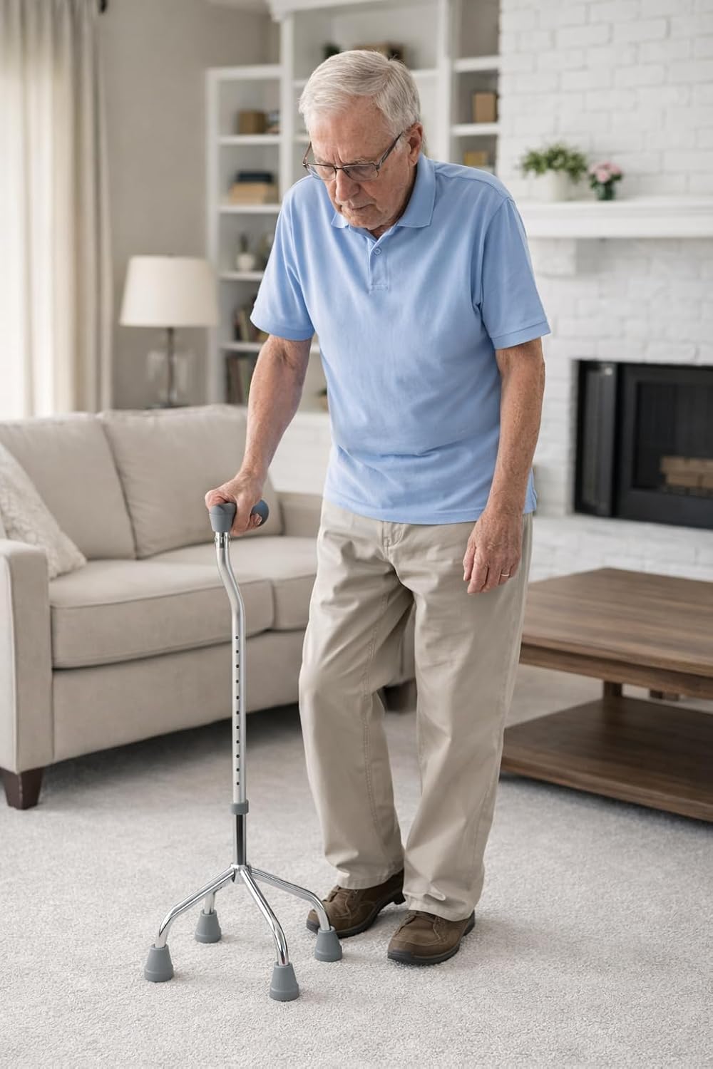 Aluminium Quad Cane – 4-Point Walking Stick