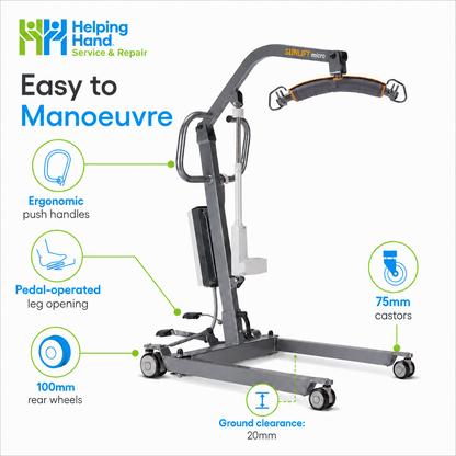 Micro Mobile Hoist | 130kg Patient Lift for Home Care Transfers Aid