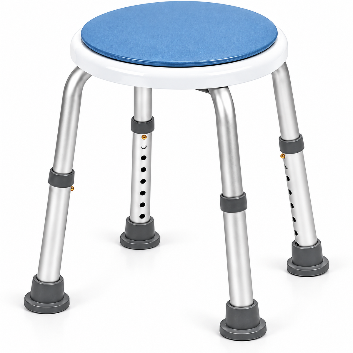 Height Adjustable Swivel Shower Stool with Padded Seat