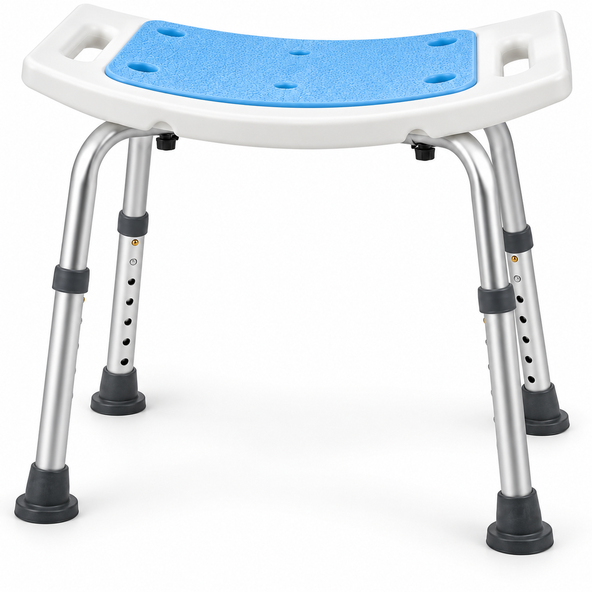 Height Adjustable Padded Shower Stool with Handles