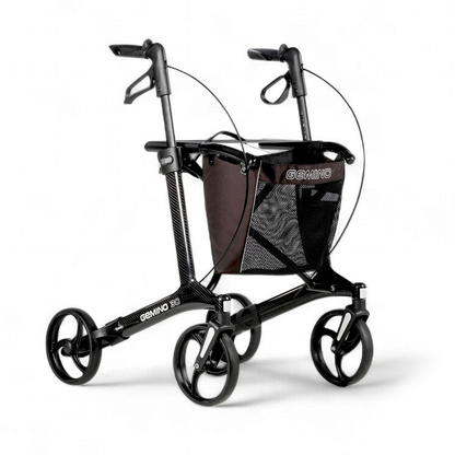 Gemino 30 Carbon Rollator walker with seat.