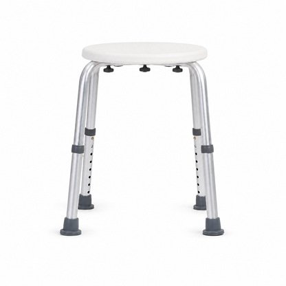 Lightweight aluminium shower stool designed for safer seated support in the bathroom