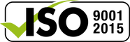 ISO 9001 2015 quality management system certification logo with a green tick.