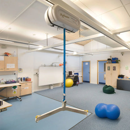 Skyframe ceiling hoist in a classroom setting. 