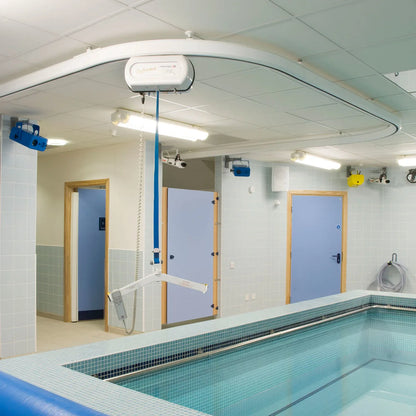 Indoor Skyframe ceiling hoist.